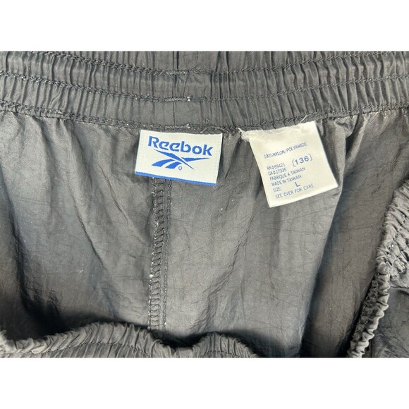 Vintage Reebok Track Pant Men’s Large Black Nylon Windbreaker Ankle Zip - Picture 10 of 10